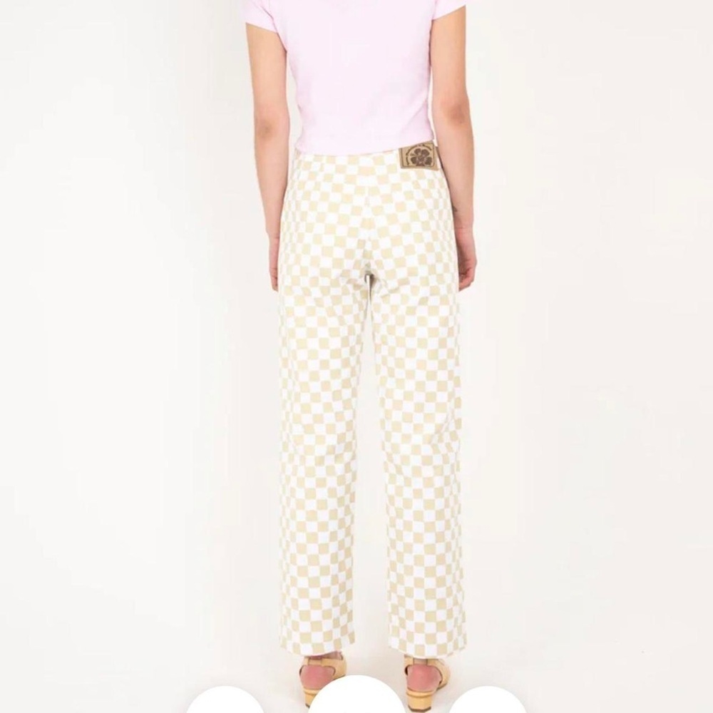 Holiday by Emma Mulholland Checkered Cream Women's Pants Size M - Picture 2 of 10